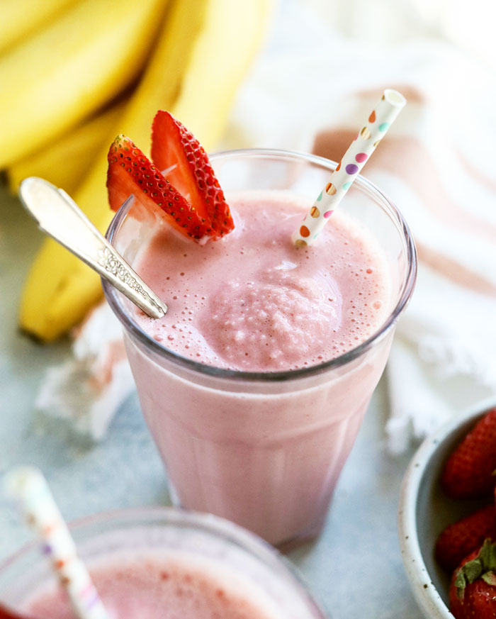 Strawberry and banana slushy