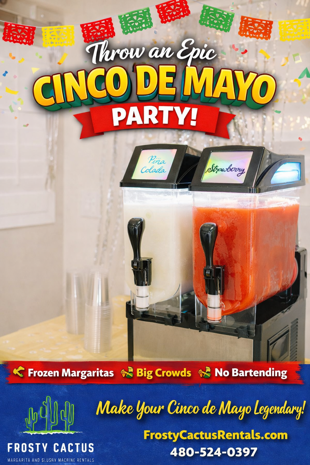 Cinco de Mayo party margarita machine rentals scottsldae phoenix mesa tempe gilbert chandler az