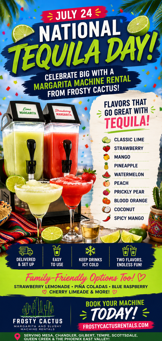 Celebrate National Tequila Day on July 24 with a Margarita Machine Rental from Frosty Cactus