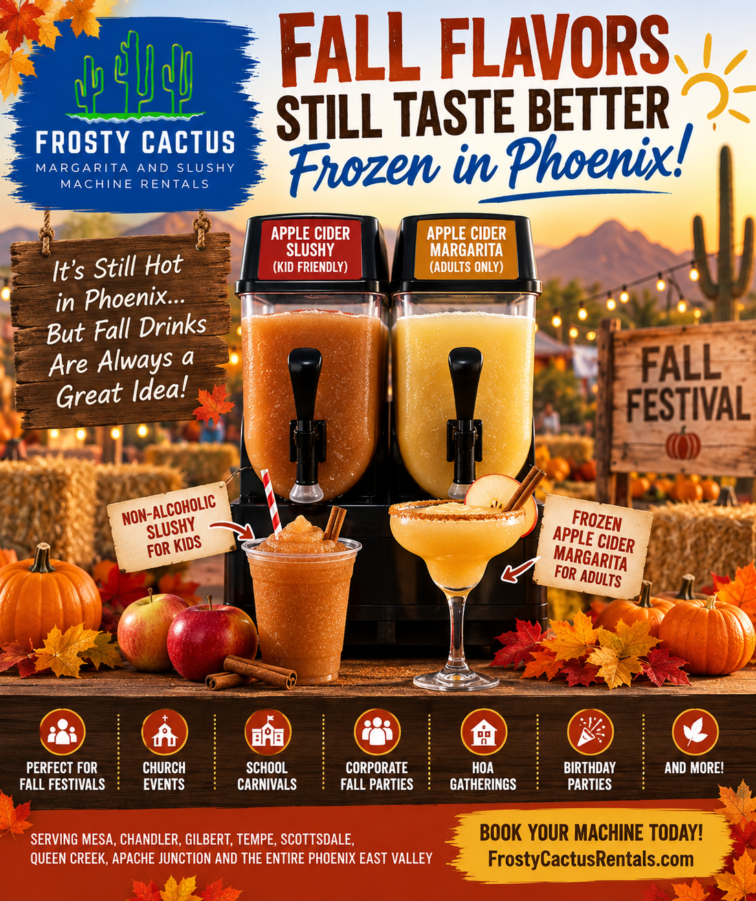 Phoenix fall festival frozen margarita cider slushies scottsdale mesa tempe gilbert chandler